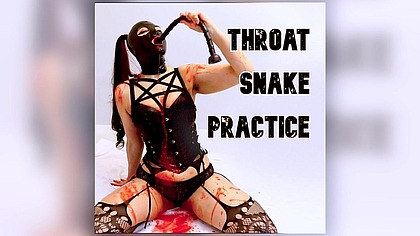 Red puke from Deep throat practice