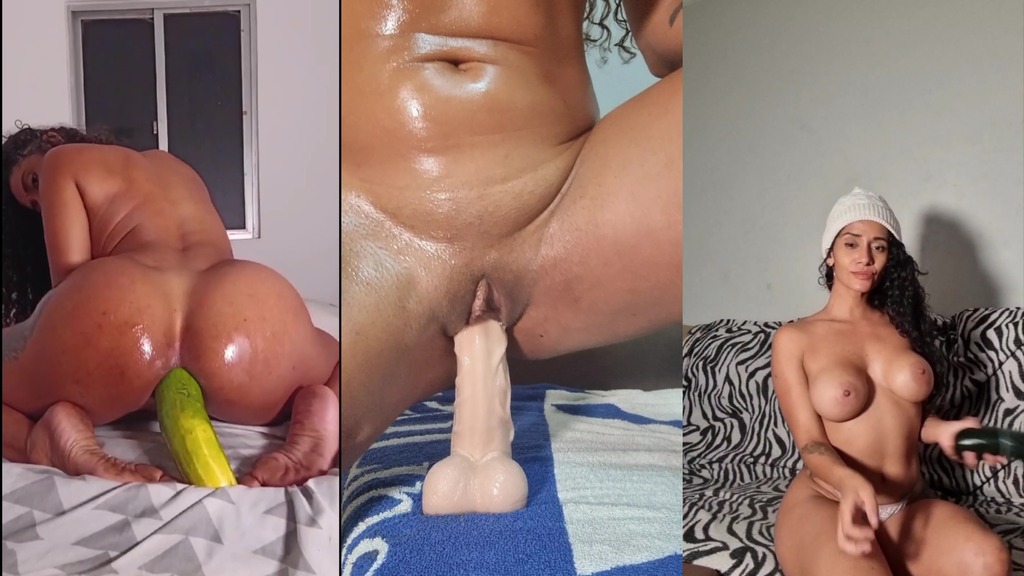 Compilado das minhas brincadeiras de gozar sozinha, sobrou ate pro Pepino