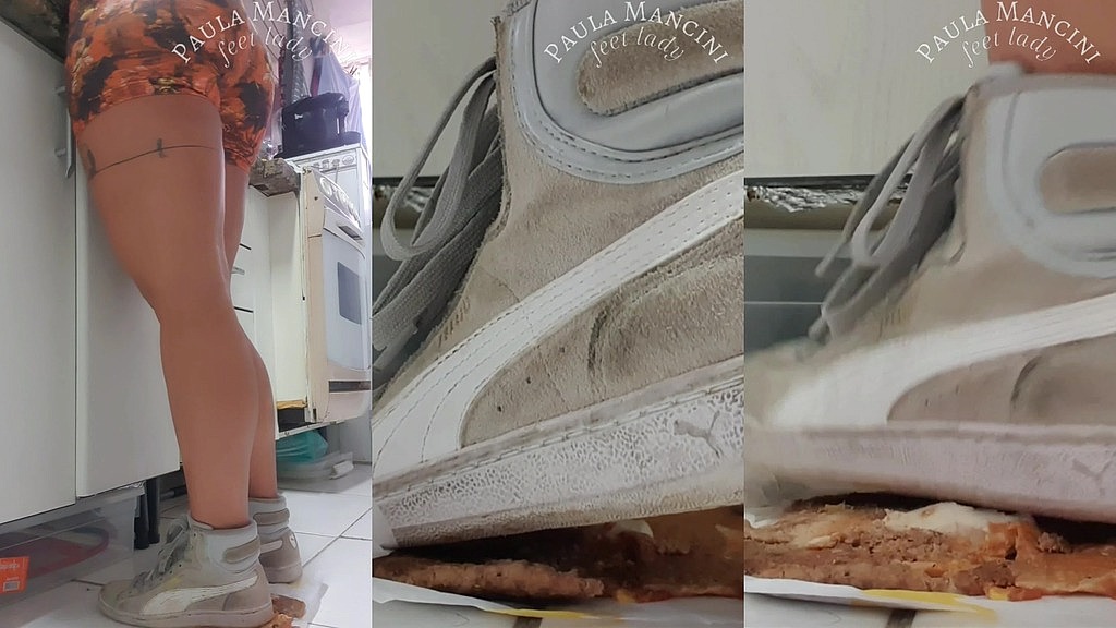 кросівки розчавлюють їжу (Паула Манчіні, Конан із топтання) sneakers crush food (Paula Mancini, Conan of trample)