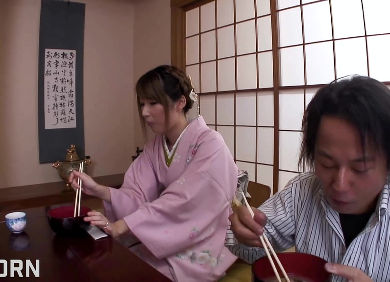 18 Yo Japanese Teen With Kimono Like The Old Man To Fuck Her Young Pussy