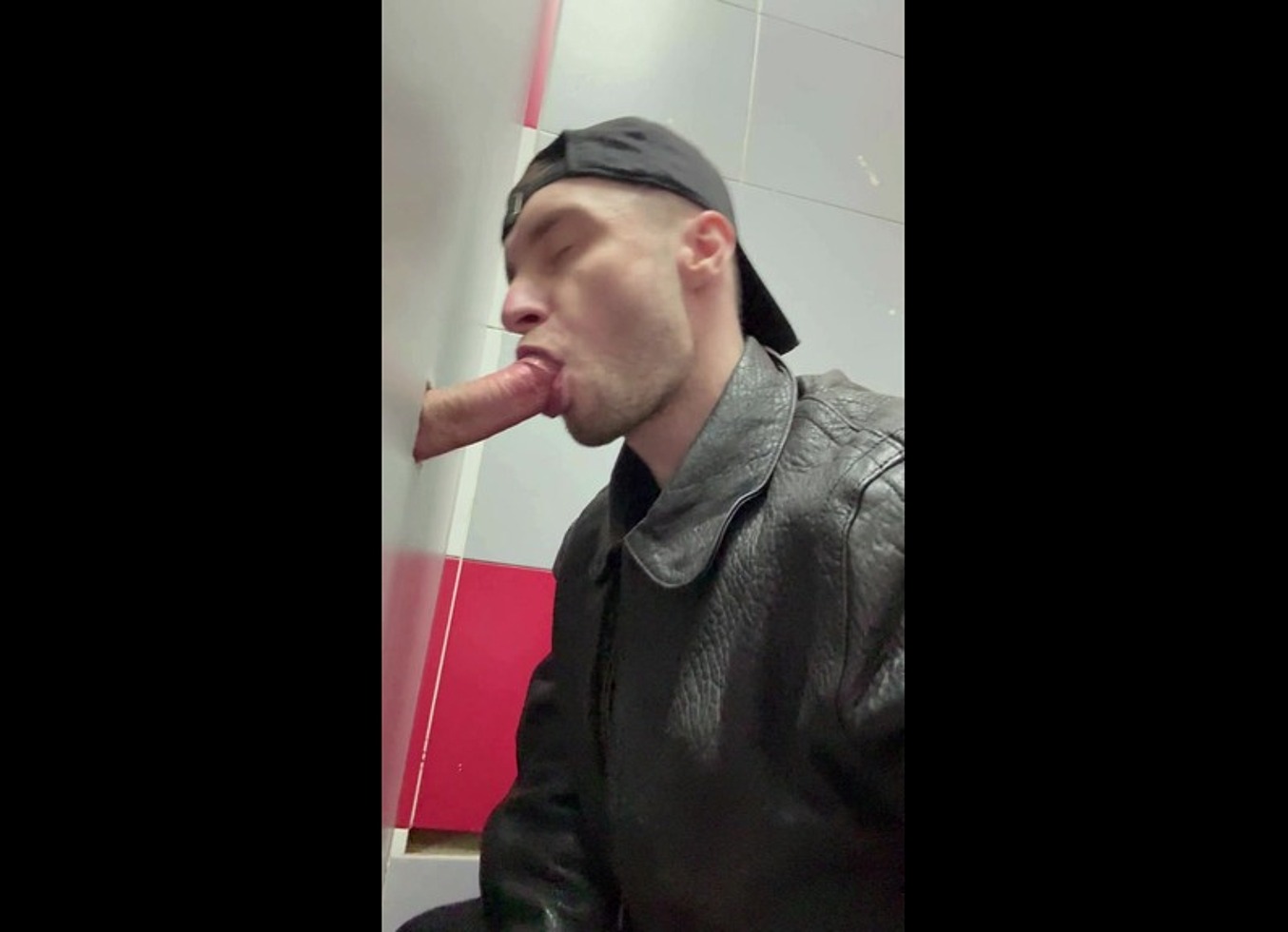 Scally Chav Boy In Leather Jacket Try Glory Hole In The First Time