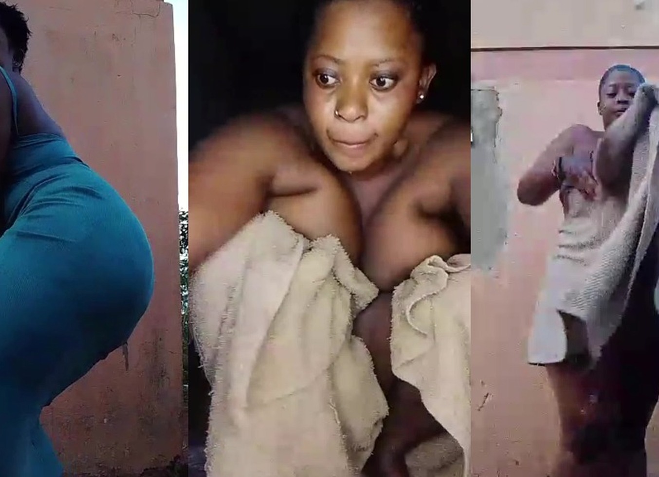 Busty Babe With Big Natural Boobs Taking An Outdoor Shower