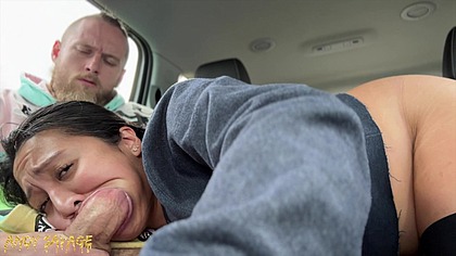 Filipina ASSFUCKED and GAGGED in backseat of car