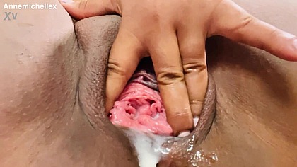So soft, so wet, so full of cream... fucking my sweet kitty ? Dildo inside. Masturbate.
