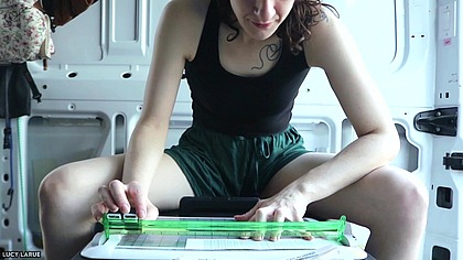 Crafty Vanlifer Collates Stickers Hand Fetish ASMR