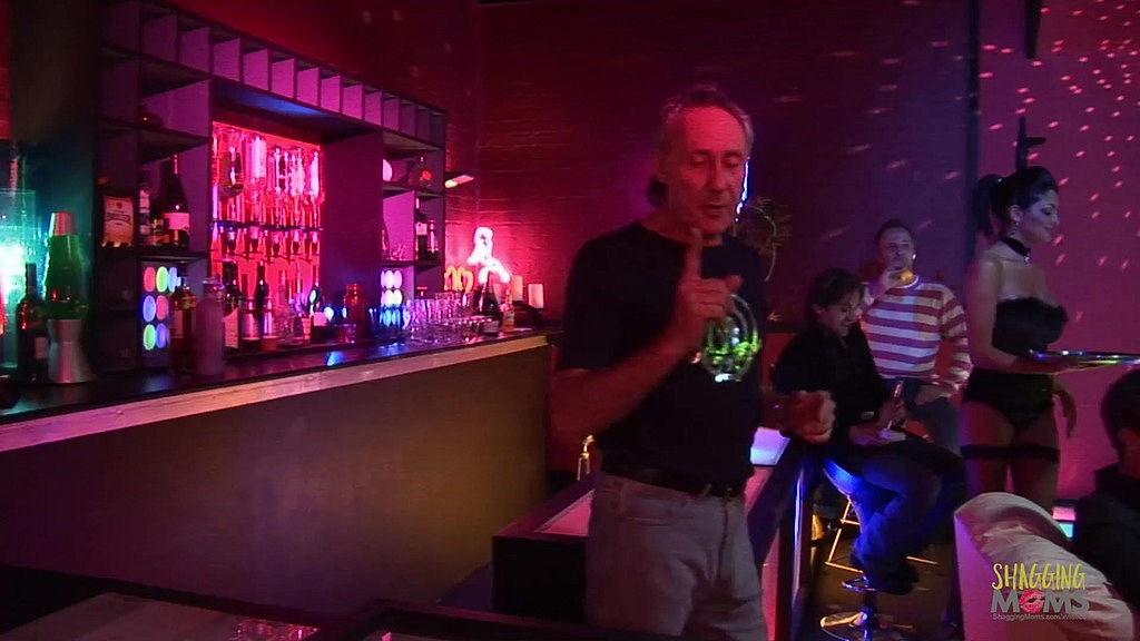 Strip club celebrates by having christmas themed anal group sex with the blonde and brunette milfs