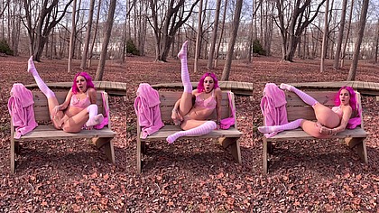 Petite Teen Masturbates Outdoors In The Open Dildo Sucking Solo Dildo Fucking