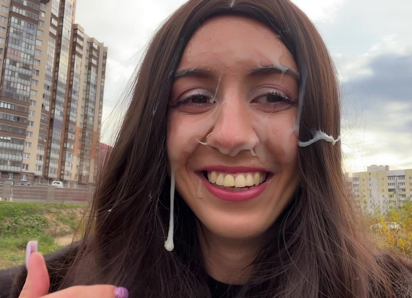 Girl In Fur Coat Thanks Guy For Helping With Broken Car And Lets Him Cum On Face Full Video