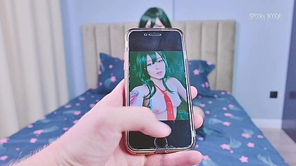 Stepbrother wants to post Asui Tsuyu's nudes online, but she seduces him and lets him fuck her ass