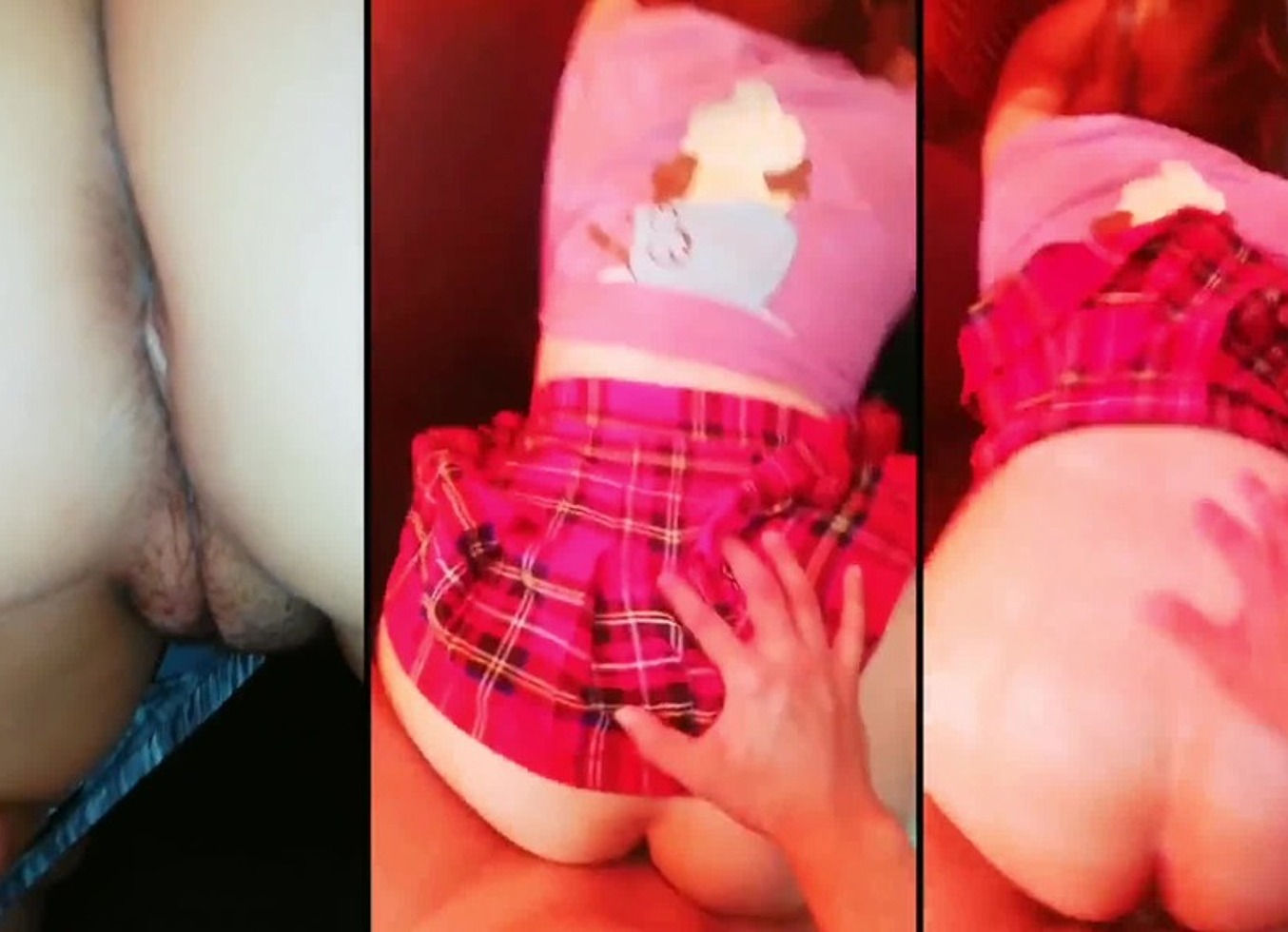 Cogiendo A Joven MILF Mexicana Culona Big Butt Big Ass Latina En Mini Falda Follando Se La Cogen En El Sofa De Su Casa Le Hacen La Tanga A Un Lado