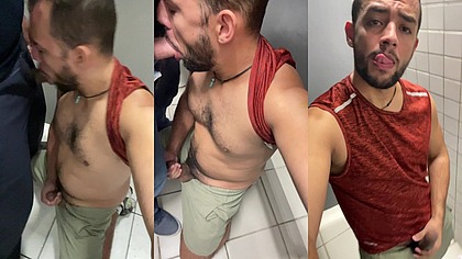 orgia de sexo gay latino so desconhecidos, sem camisinha no banheiro da Rodoviaria. - Ep01