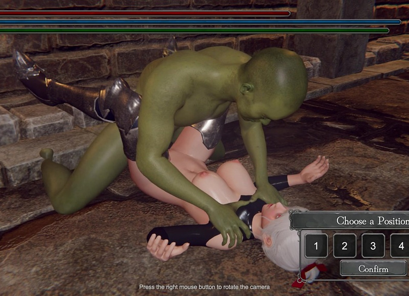 An Orc With A Huge Dick Fucks The Pussy And Mouth Of A Cute Blonde Girl