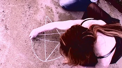 Sweet blonde Kat is laying by the fire when she is approached by Los Diablos! Her juicy...