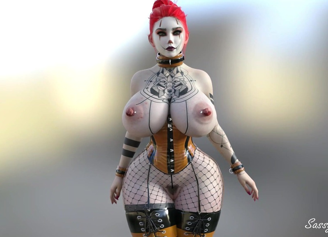 Sassycomics -The Joker's Girlfriend Naked And Crazy Catwalk