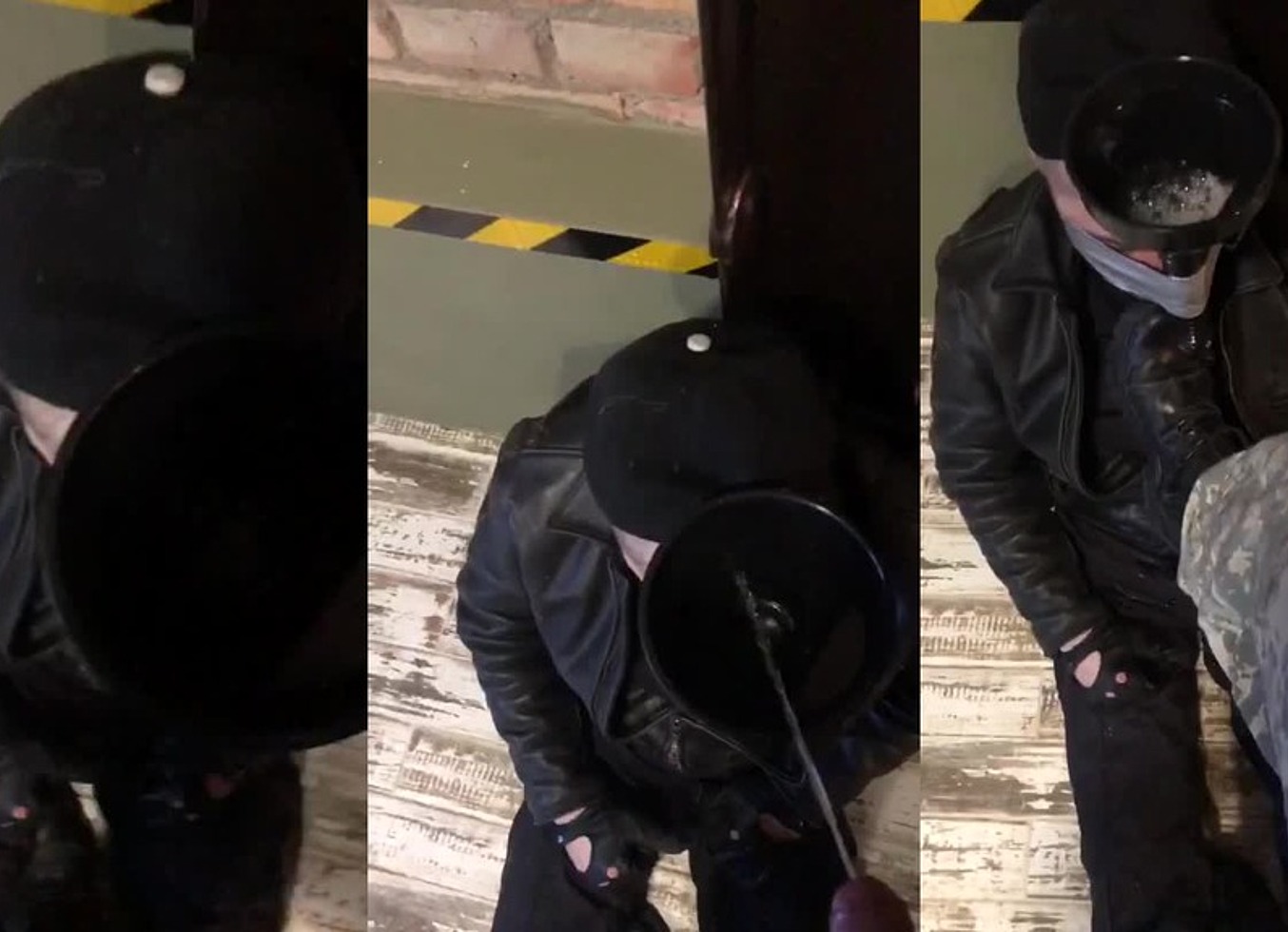 Military Man Pissing On Young Policeman In His Bunker