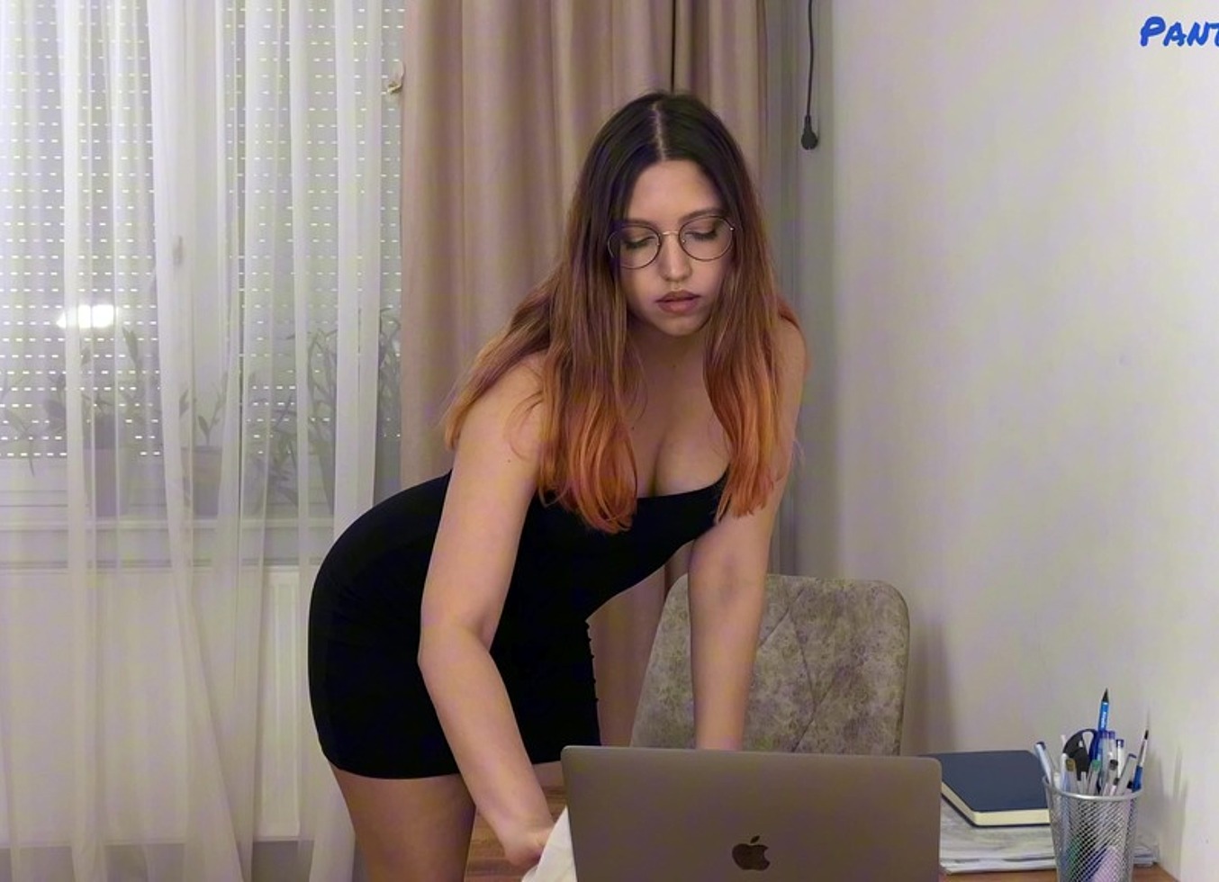 Sexy Girl Krista Shyann In Minidress Pantyhose And Heels Gets Fucked