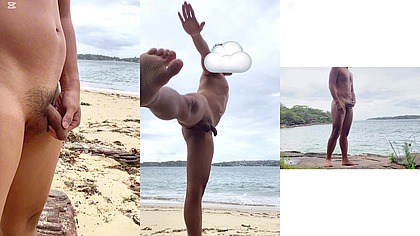 Nude Beach Warm Up & Stretch(including peeing)