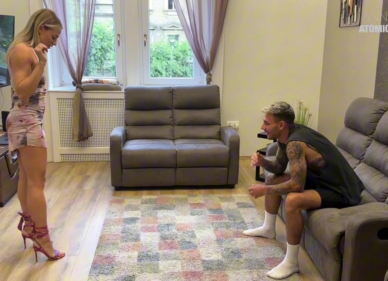 Slutty Wife Cheats On Husband With His Best Friend: Secret Footjob & Blowjob