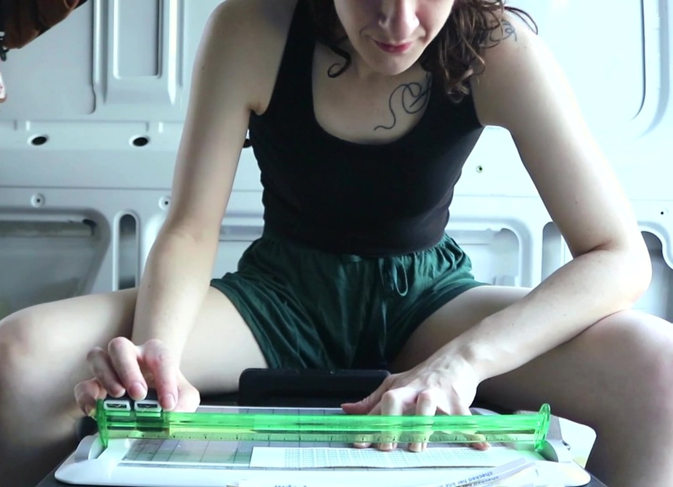 Crafty Vanlifer Collates Stickers Hand Fetish ASMR