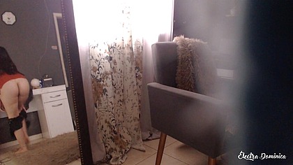 Spying on the hot neighbor getting ready to go out