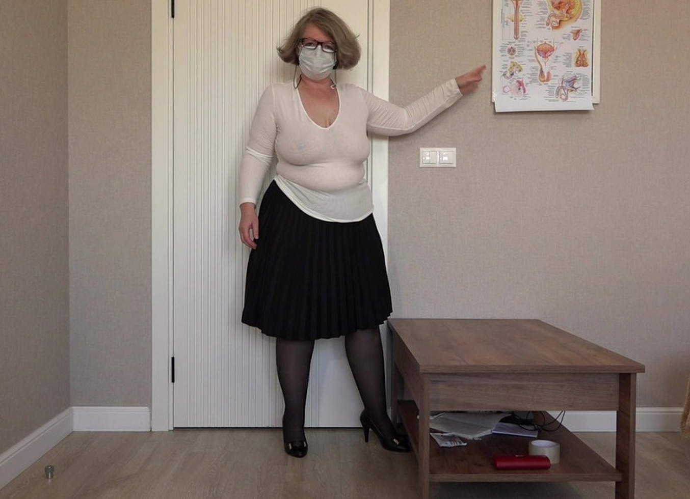 Practical Lesson In Anatomy Class. Mature Teacher Teaches Anal-Vaginal Penetration And Cums. Pawg