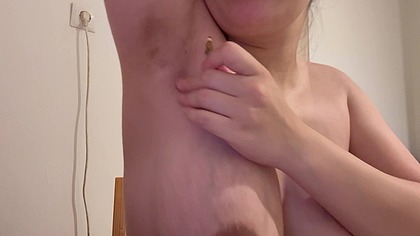 Giantess stepsister humiliates her tiny stepsister by rubbing her armpits so the tiny stepsister can feel her smelly armpits and then shaves her armpits