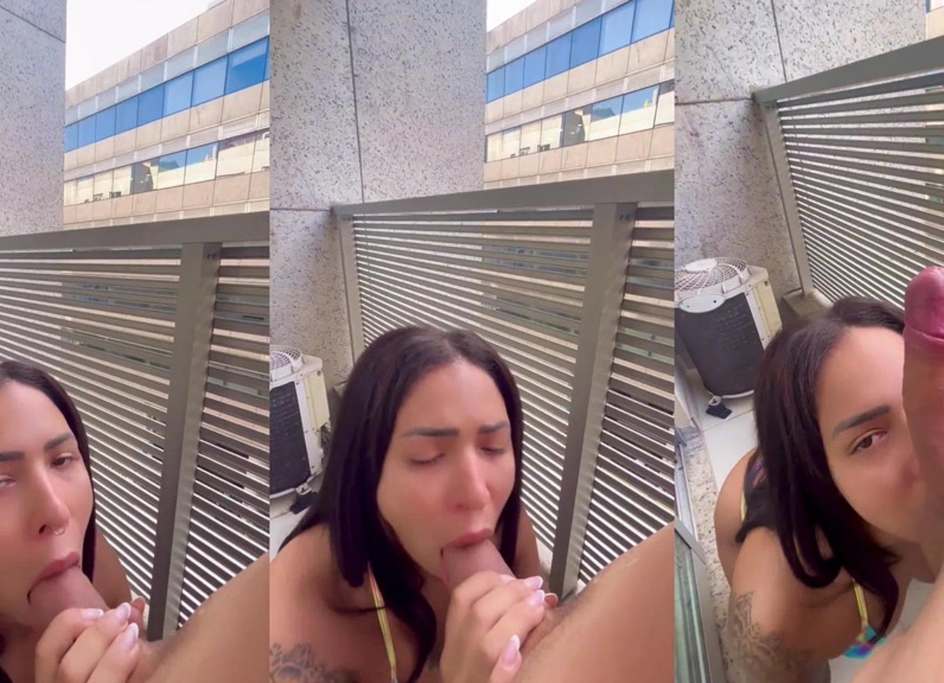 Fazendo Garganta Profunda Na Varanda E Bebendo Leite Igual Uma Puta