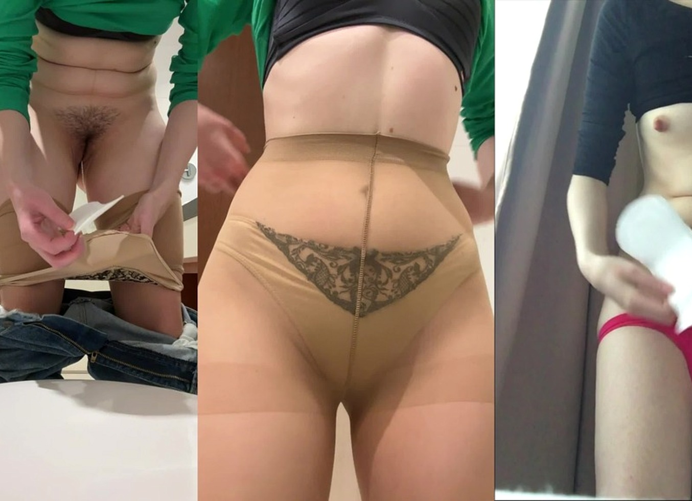 Compilation Of 2 Videos: Russian Slim Girl Puts On Daily Pad With Tampon Inside; Girl Changes Maxi Pad