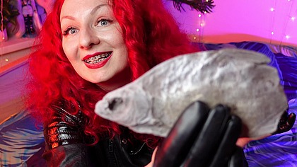 food fetish video ASMR chocolate fish