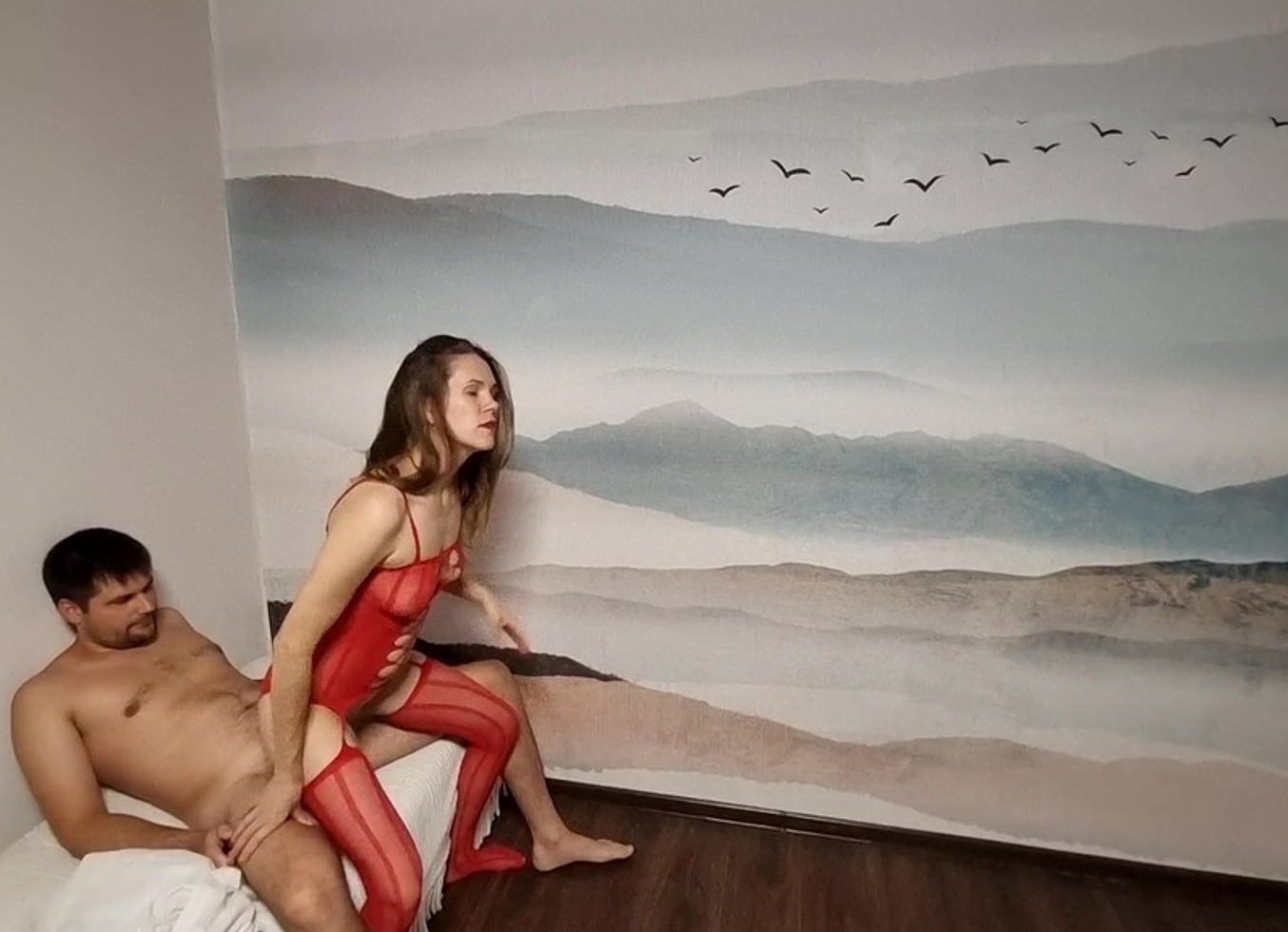 My Stepbrother's Wife Got A Nice Crotchless Bodysuit From Him, But It Was Me Who Tested It In Action First :)