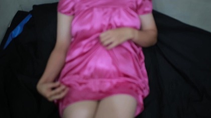 Masturbation In My Pink Satin Lingerie