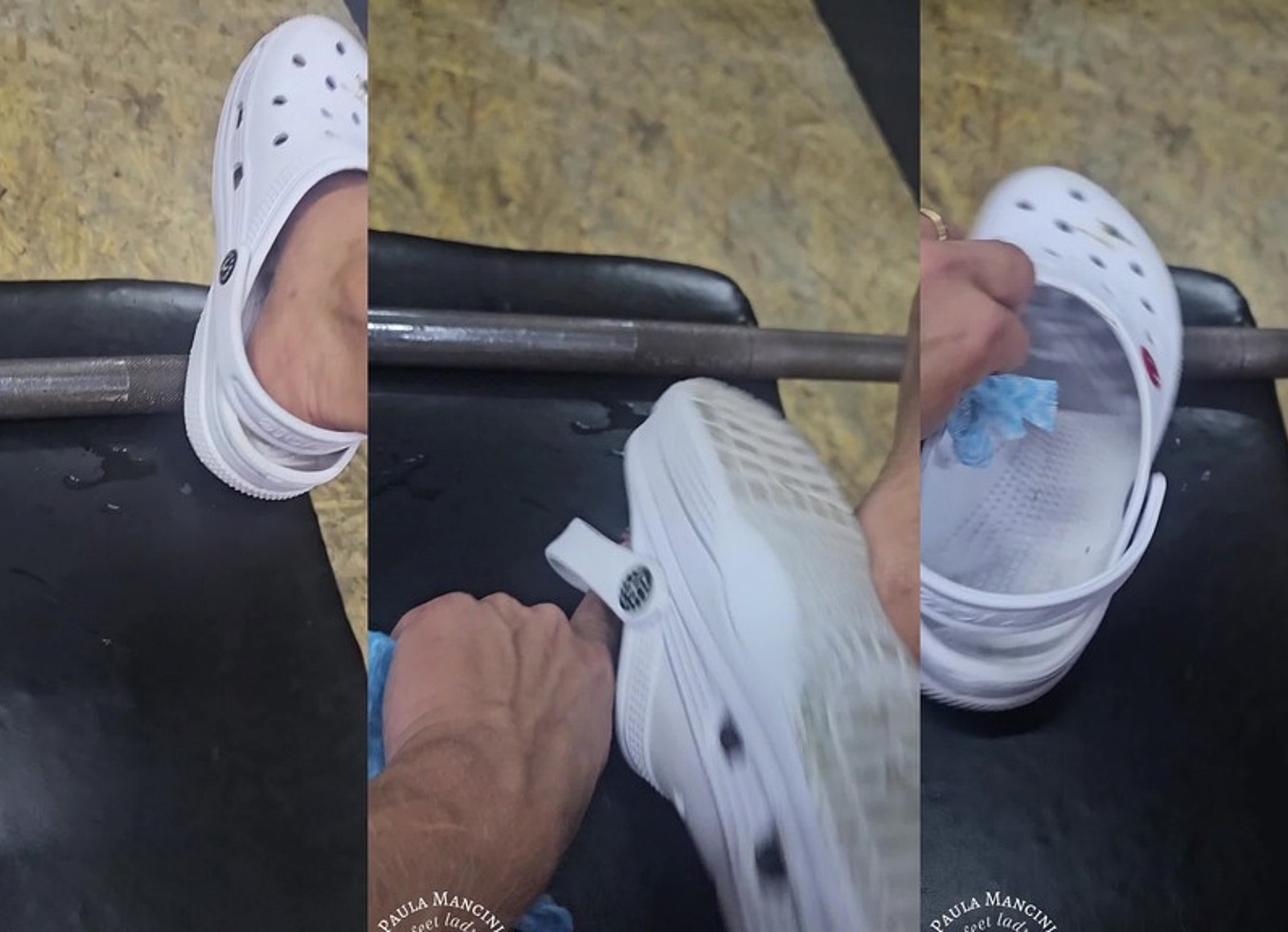 My Sweaty Feet Wearing Crocs Shoes In The Gym