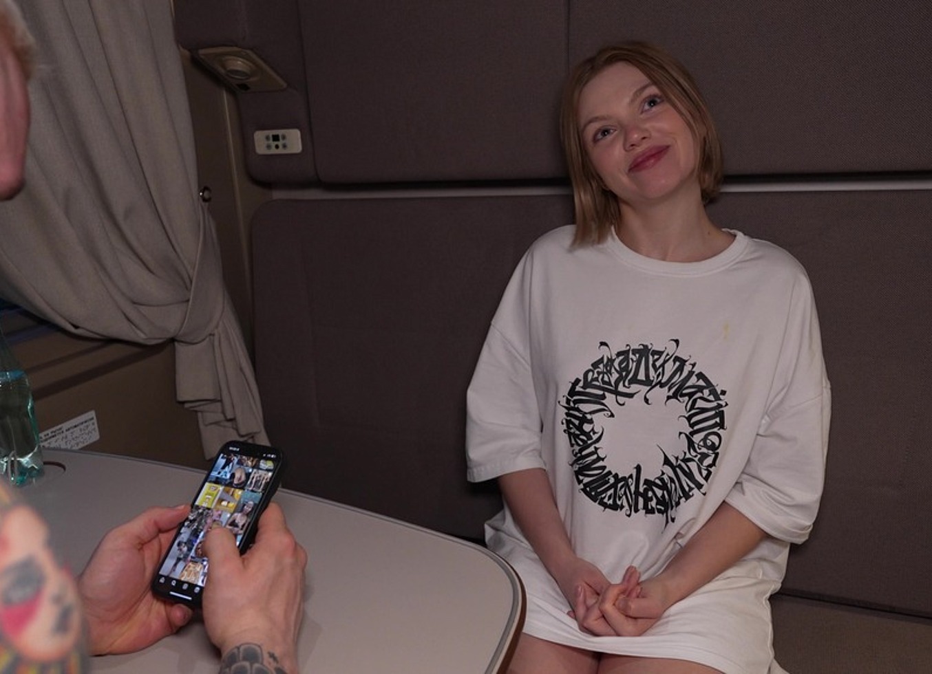 Unexpected Teen Sex On The Train. Wet T-Shirt