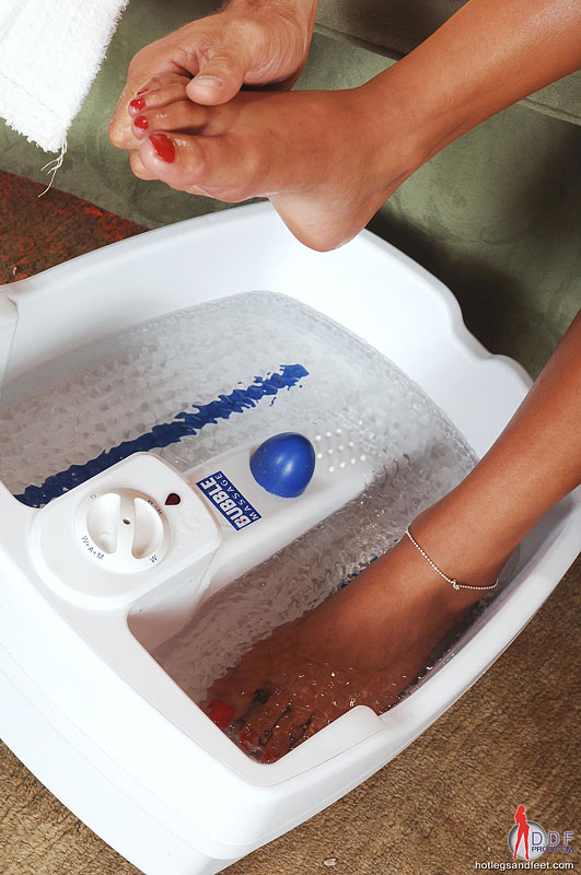 Fantastic footjob on a hard cock! #7