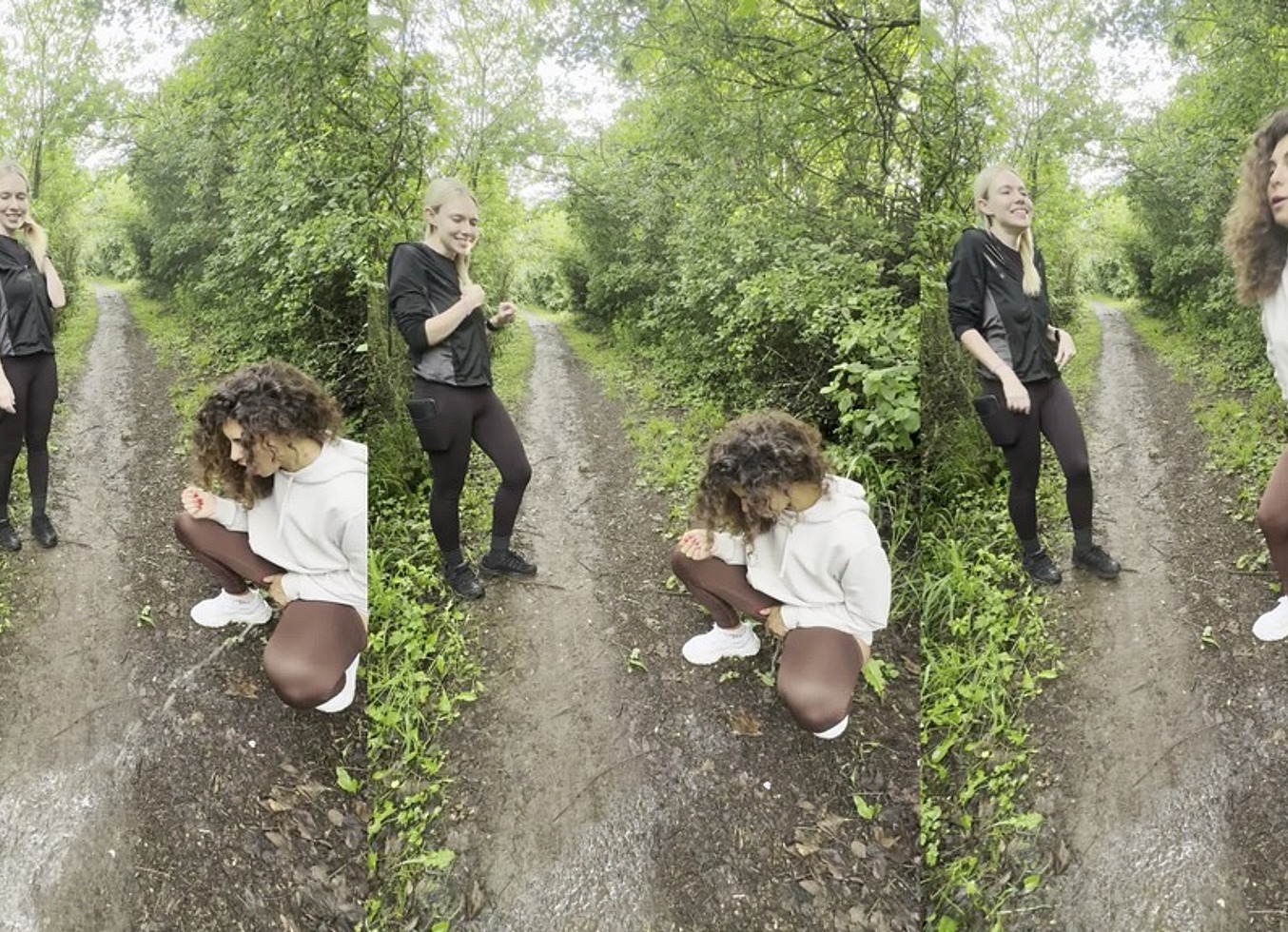 Lady Ana Pisses In Front Of Rebel Rhyder In The Woodspeeing