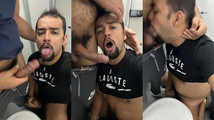 Chupou a pica do mecanico dotado no banheiro da Oficina