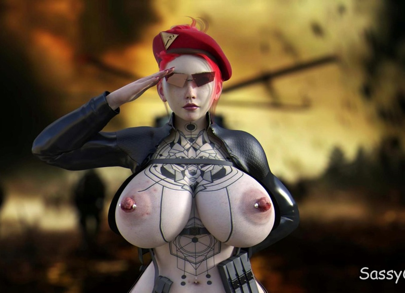Nude Female Military Soldier - Sassycomics