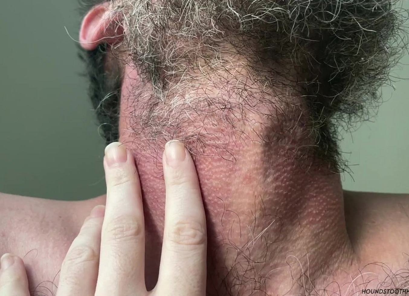 Closeup Neck And Beard Worship From Underneath Him