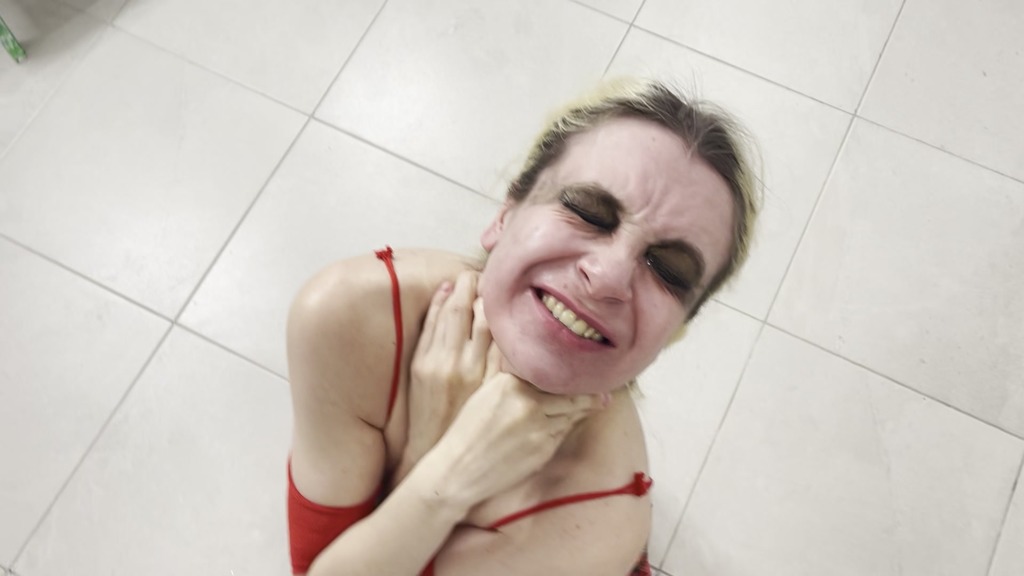 Rough domination of a slavegirl and anal fuck at the kitchen