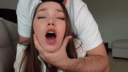 Anal sex with a young sexy brunette. Stretching her tight ass.