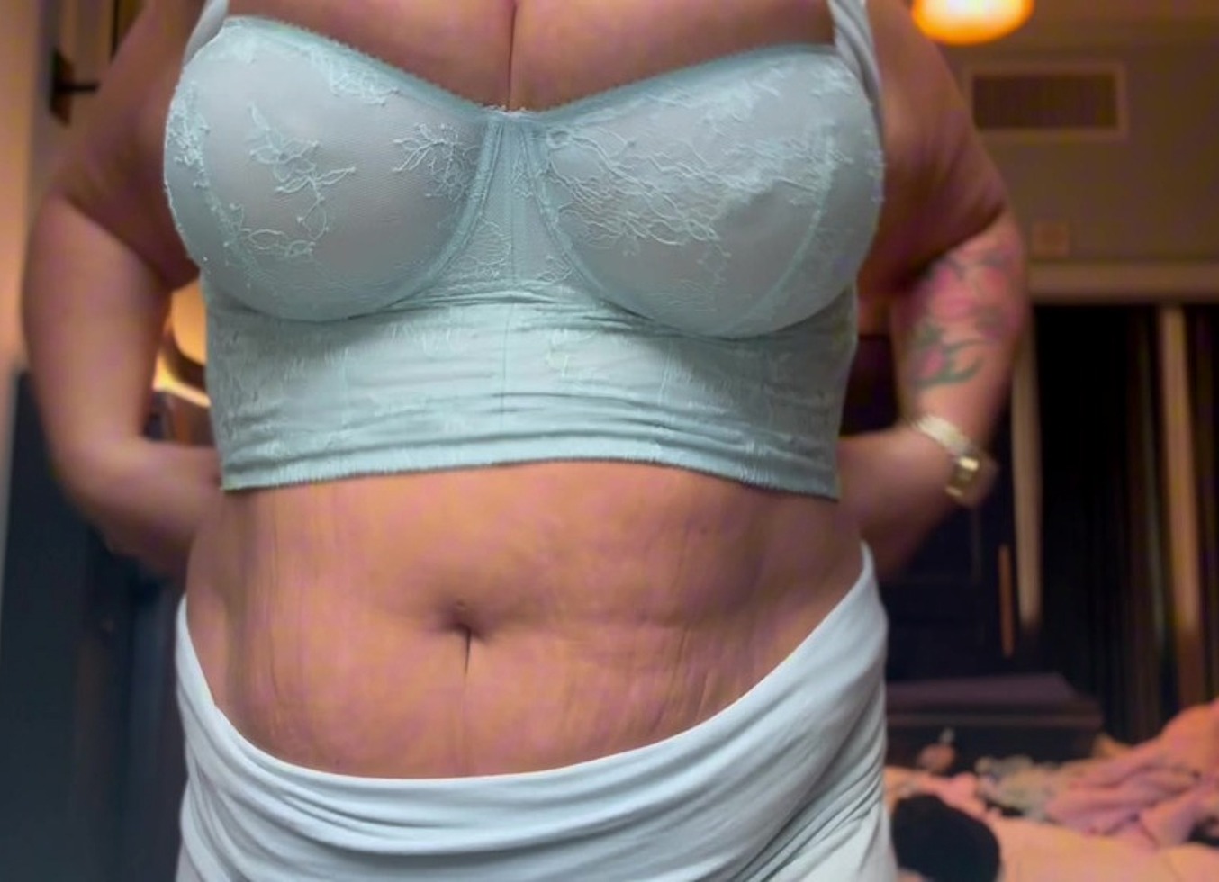 Huge Naturals On A BBW With A Soft Squishy Belly