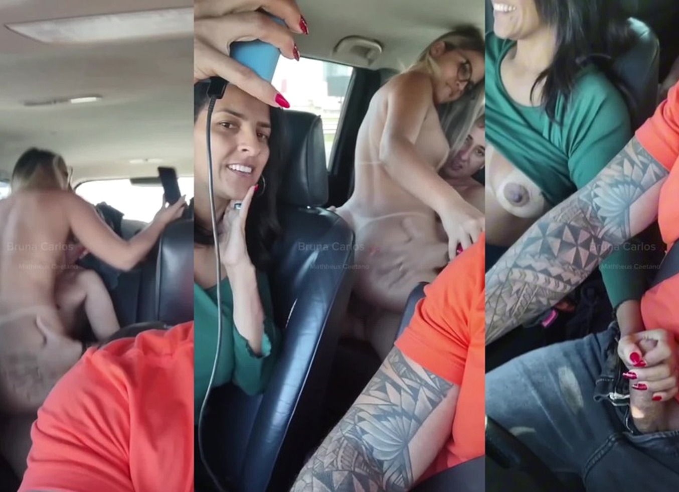 Realizei O Fetiche Do Corno, Transar Com Outro Macho Dentro Do Carro Enquanto Ele Dirige E Filma Tudo, Sentei No Pau E Tomei Todo Leite Do Safado