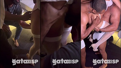 Gataaasp em um Gangbang interracial com 3 negros