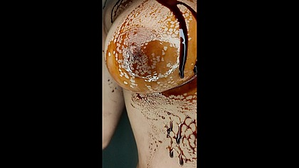 Sexy Erotic 21 Years Old Teen Playing With Her Delicious Boobs & Pussy With Chocolate Syrup Valentine Special