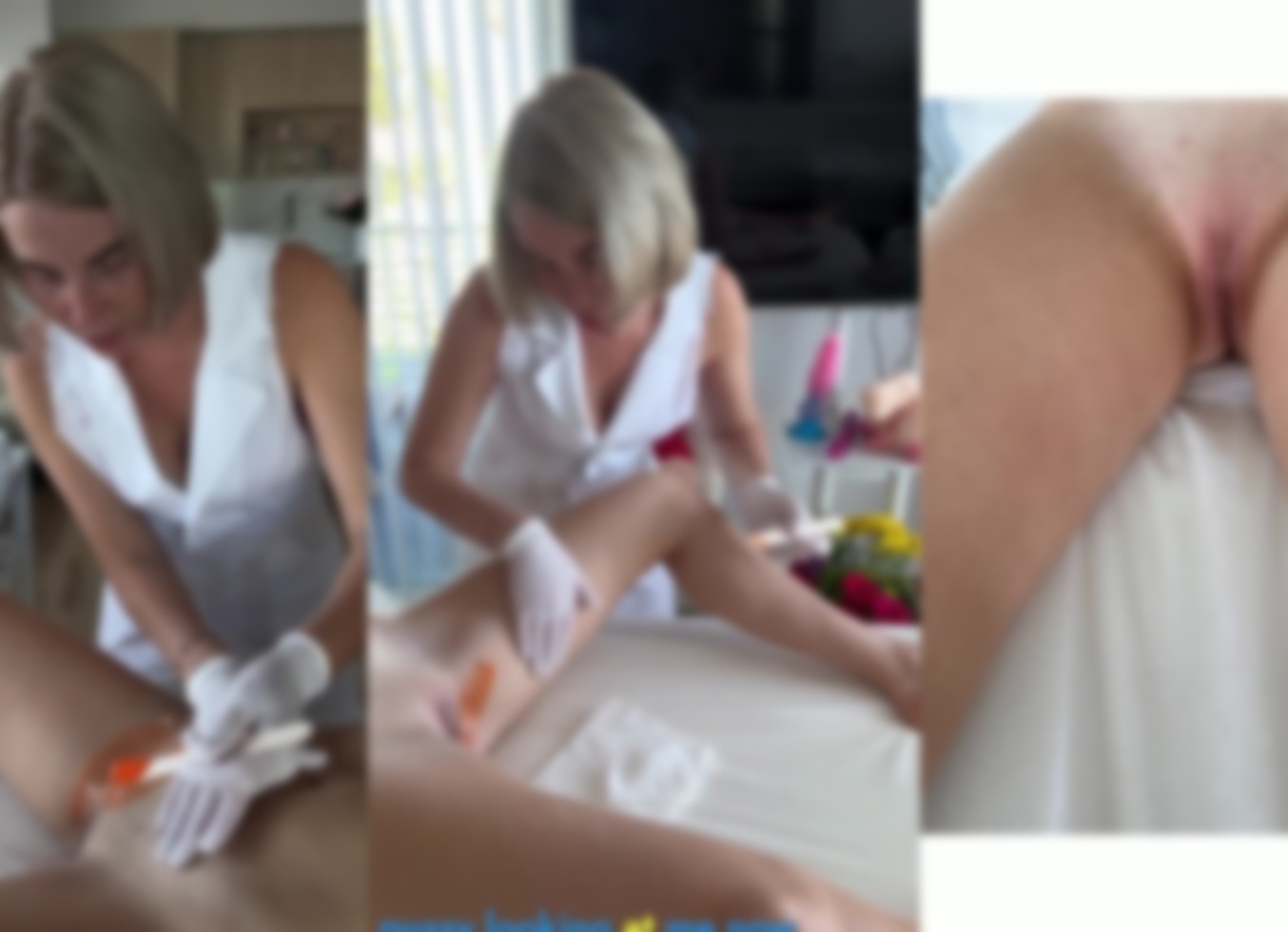 Russian Beauty Got Her Pretty Pink Pussy Waxed