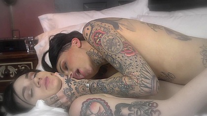 Nikki's kissing and fingering Leigh till her pussy is starting to leak with juices