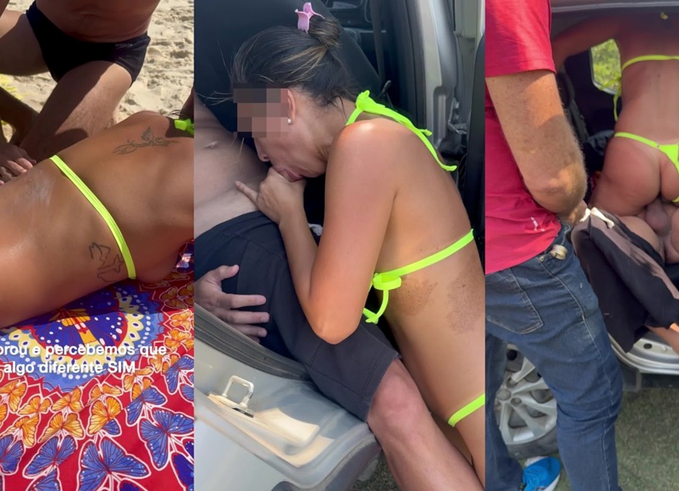 Rodeada De Homens Em Dogging No Estacionamento Do Russo