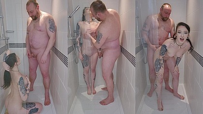 Shower time fun with Sammie