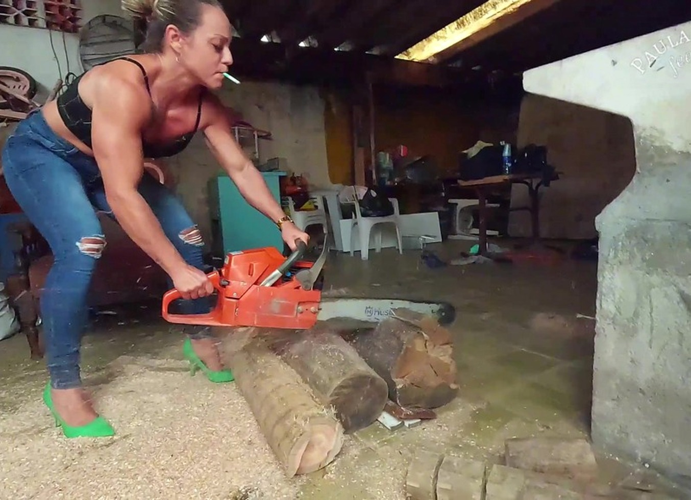 Smoking While Revving A Chainsaw
