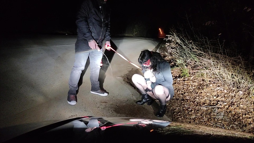 порушує межі, пісяючи на вулиці (Щастя матусі-повії, щастя) breaks boundaries in outdoor pissing (Slut Mommy Happiness, Happi)